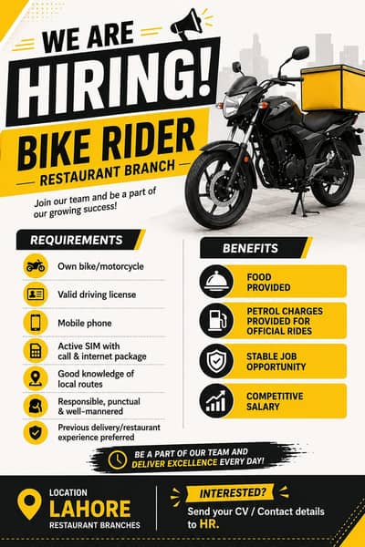 need Delivery Rider