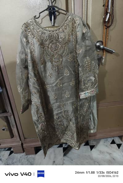 organza heavy embrioded dress