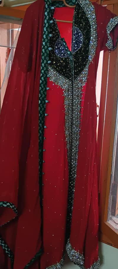 bridal and party wearparti wearing dress red colour