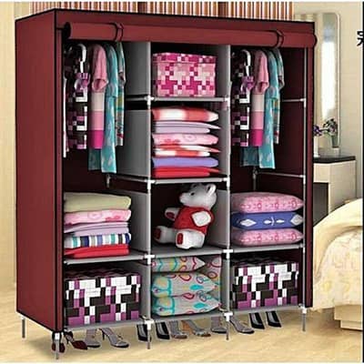 3 Door Fancy & Portable Foldable Closet Wardrobe Storage Organizer