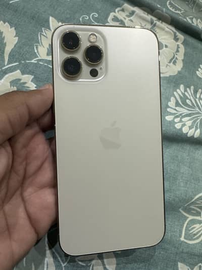 iPhone 12 Pro Max 10/9.5 condition Box and lead available Gold color