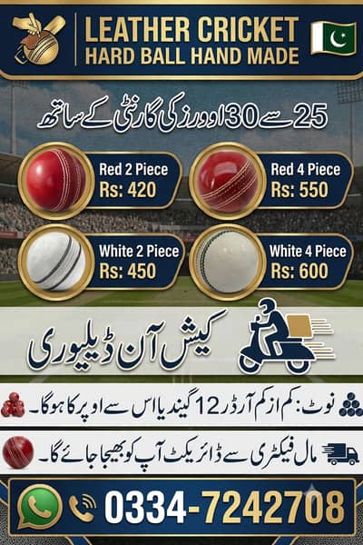 Pur Leather Cricket Hard Ball