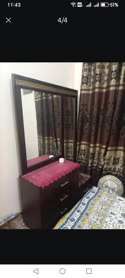 bed and dressing