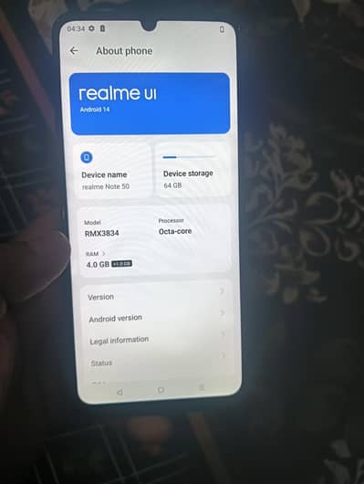 Realme Note 50 only glass change with charger. . . . . 03214695431