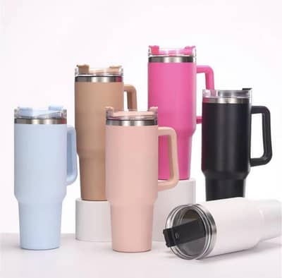 Stainless Steel Insulated Travel Mug With Handle & Lid