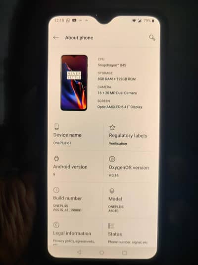 One Plus 6T 8Gb 128Gb PubG