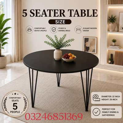 Luxury style NEW dinner r breakfast table, 5 person daily use table
