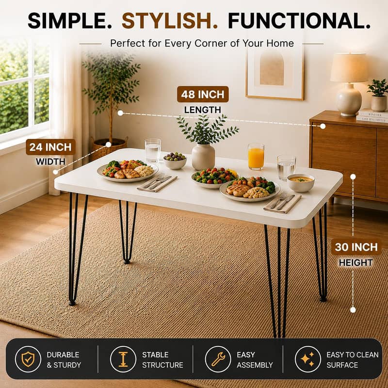 Rectangular shape new home breakfast or dinner table, cafe use table 3