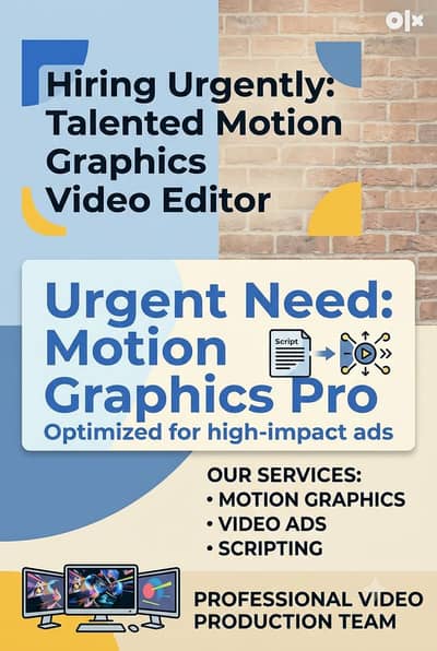 Urgent Need Motion Graphics video editor