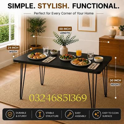 Rectangular shape new home breakfast or dinner table, cafe use table