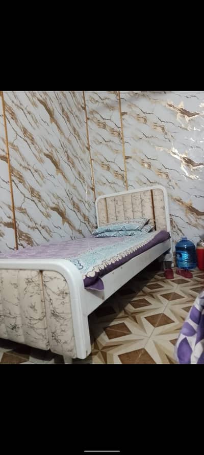 white colour royal design single bed