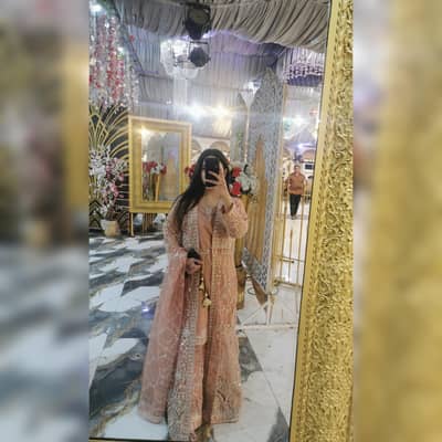 Heavy Embroidered Pink Formal Dress