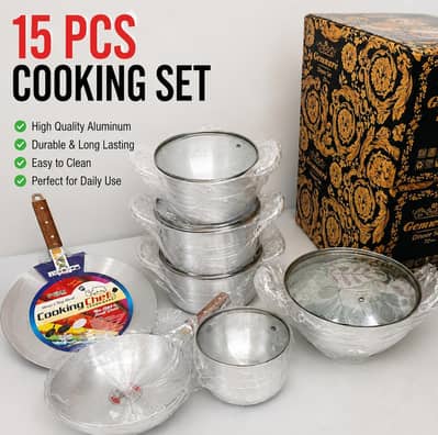 15 piece shef cooking set with mate finish