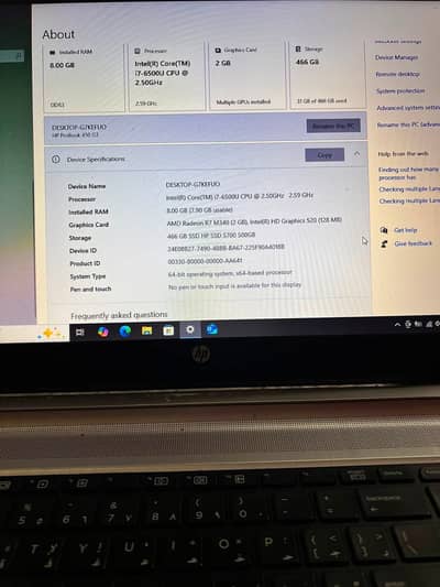 HP Pro book | Intel Core i7 | 6th Gen