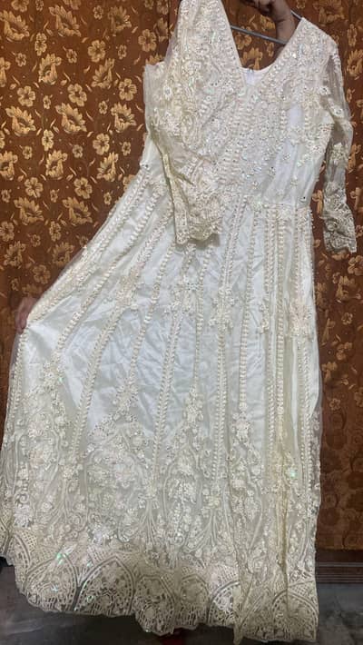Off white soft net maxi Maria B