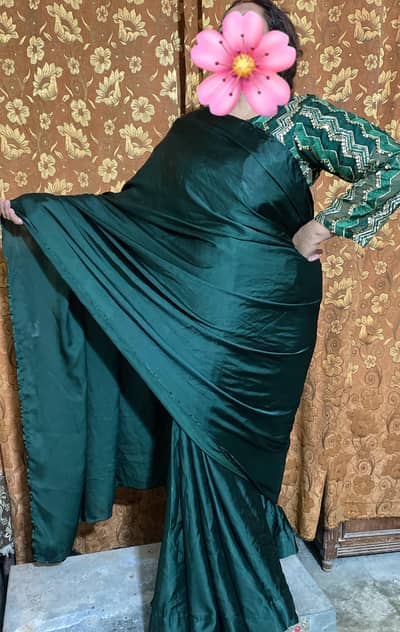 Dark mongia color silk saree