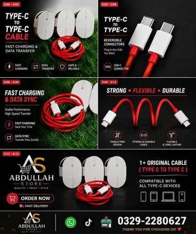 Type-C to Type-C Fast Charging & Data Transfer Cable
