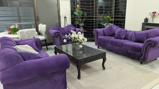 7seater sofa and  round table with 4 chairs