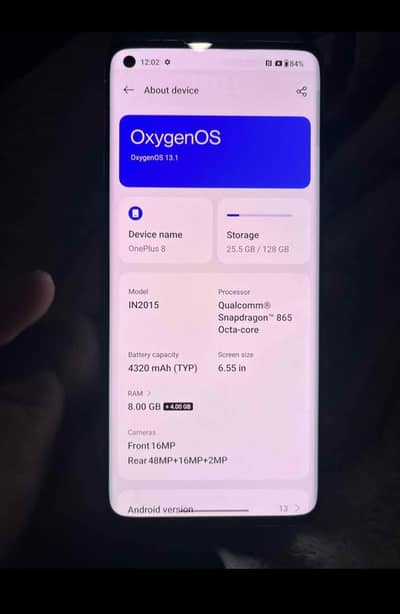 OnePlus 8 dual sim pta approved 8+8 Ram 128Gb
