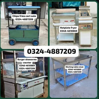 chips burger shawarma hotplate fryer fries biryani food counter sale