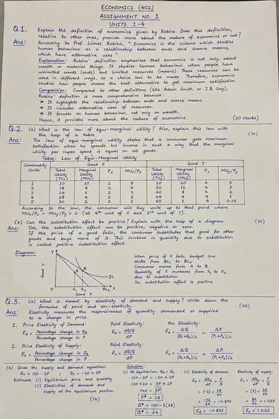 hand written assignment
