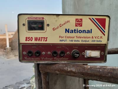 National Automatic Voltage Stabilizer 850 Watts (Working Condition)