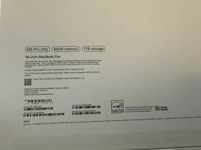 Macbook pro M5 pro 16” 48GB/1 TB
