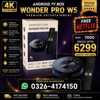 Wonder pro 5 Android TV box with voice remote 8gb/128gb 0326/4174/150