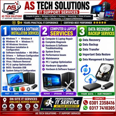 computer's laptops repair hardware software Installations & Networking