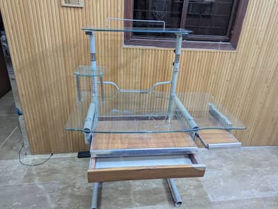 Adjustable Multi-Purpose Glass Table / Workstation – Used