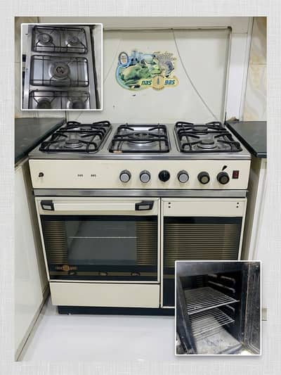 NasGas 5-Burner Stainless Steel Cooking Range with Oven