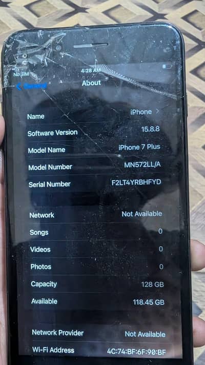 Apple iPhone 7 Plus 03122596121 Only Whatsapp