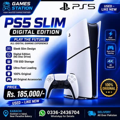 Playstation 5 slim slightly used like new | GAME STATION| KARACHI