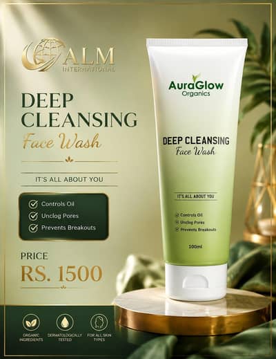 ALM International – AuraGlow Organics Deep Cleansing Face Wash