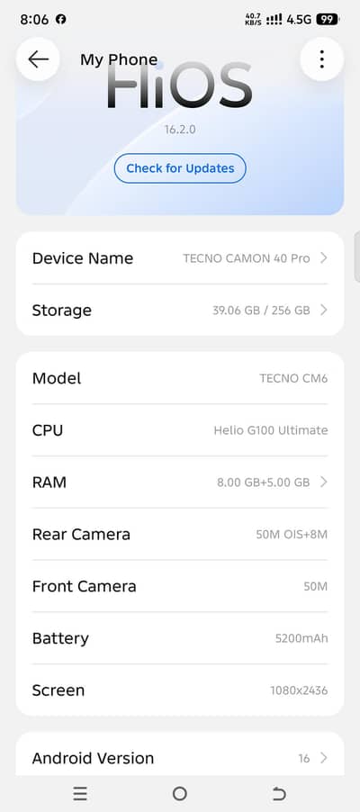 Tecno CAMON 40 Pro