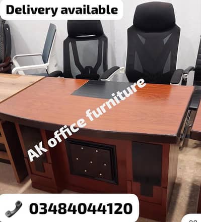 Office CEO table, L shape desk, study computer table, office chair