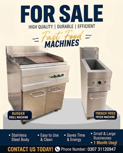 Burger Grill + French Fries Machines