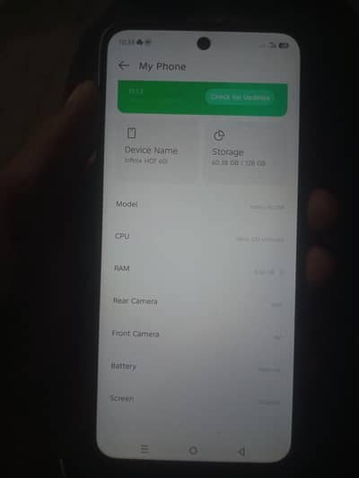 Infinix hot60i (6/128) for sale 3 Qist Baqi Hy (read description )