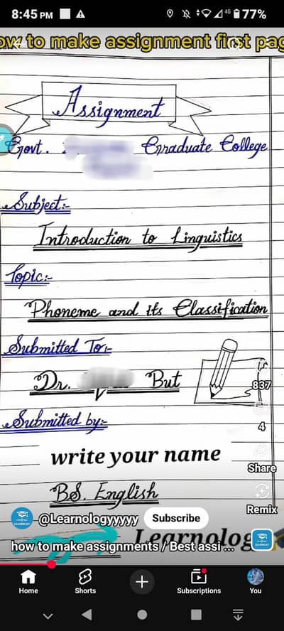 assignment work