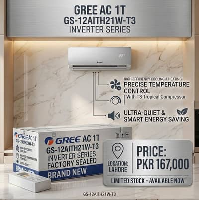 Brand New Gree 1 Ton Inverter AC (GS-12AITH21W-T3) -Factory Sealed box