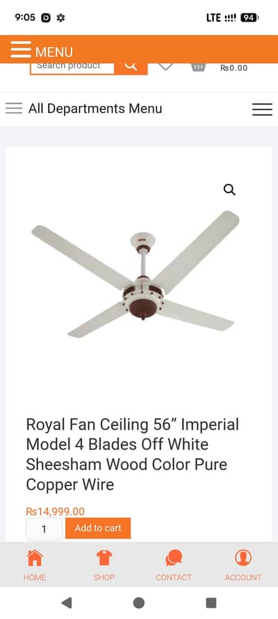 royal fan 4 blade for sale