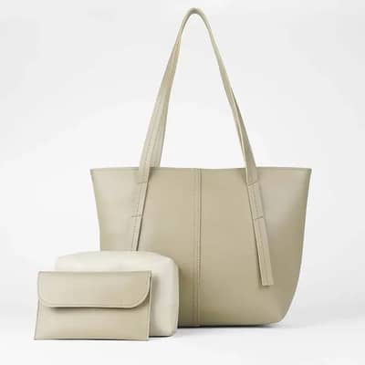 Women's Faux Leather Plain Tote Bags