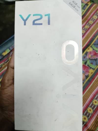Vivo Y21 4 64 with box figer of secren pe ek weite dot ha