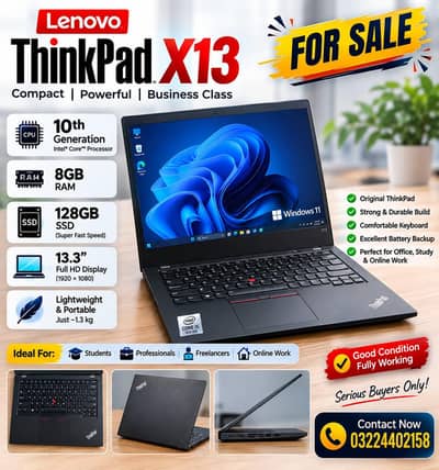 Lenovo Think pad X13.10th generation 128SSD, 8RAM