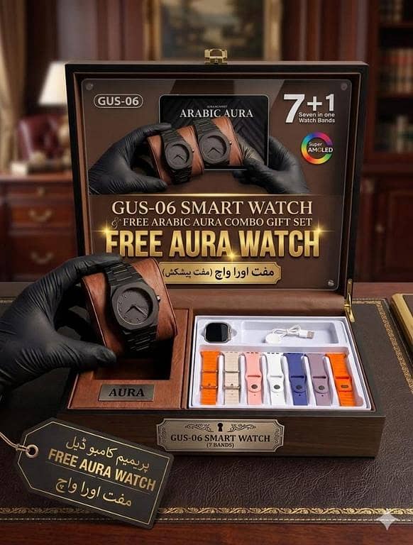 FREE Arabic Aura Watch Included | Series 11 Ultra Smart Watch Collection ⌚ Premium Luxury Smartwatch Combo with 11 Stylish Straps Bluetooth Calling, Fitness Tracking & Ultra HD Display  Wireless Charger + Luxury Gift Box Packing Included