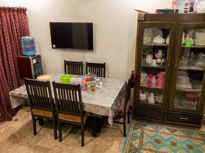 6-Seater Solid Wooden Dining Table with 6 Chairs – Urgent Sale