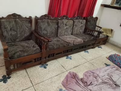 5 sitter sofa wood