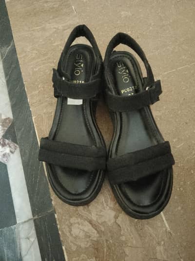 Black casual comfortable sandals