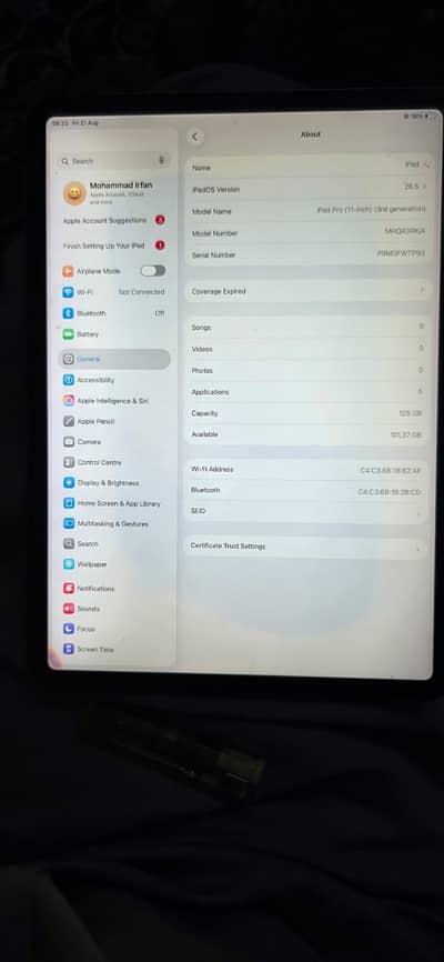 Ipad 11pro 128gb 3rd heneration