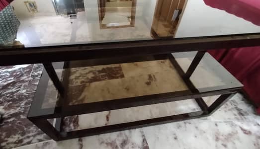 Metal and glass table